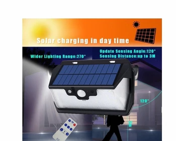 

55 leds Solar light remote control radar 3 side lighting usb port Waterproof Outdoor Garden Yard Emergency step door patio camps