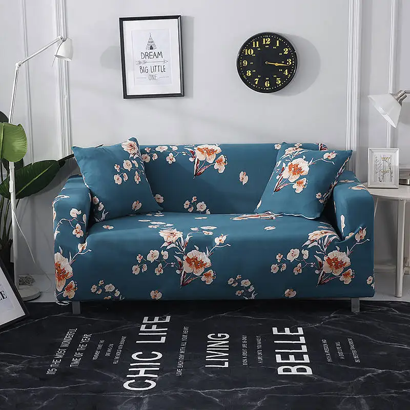 Эластичные Чехлы для дивана с цветочным принтом для гостиной, диванные полотенца, Нескользящие Чехлы для дивана, чехлы для дивана - Цвет: colour16