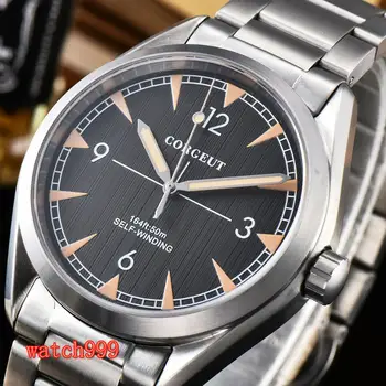 

Corgeut 41mm blue dial Luminous luxury automatic men's watch steel strap 5ATM waterproof mechanical men watch