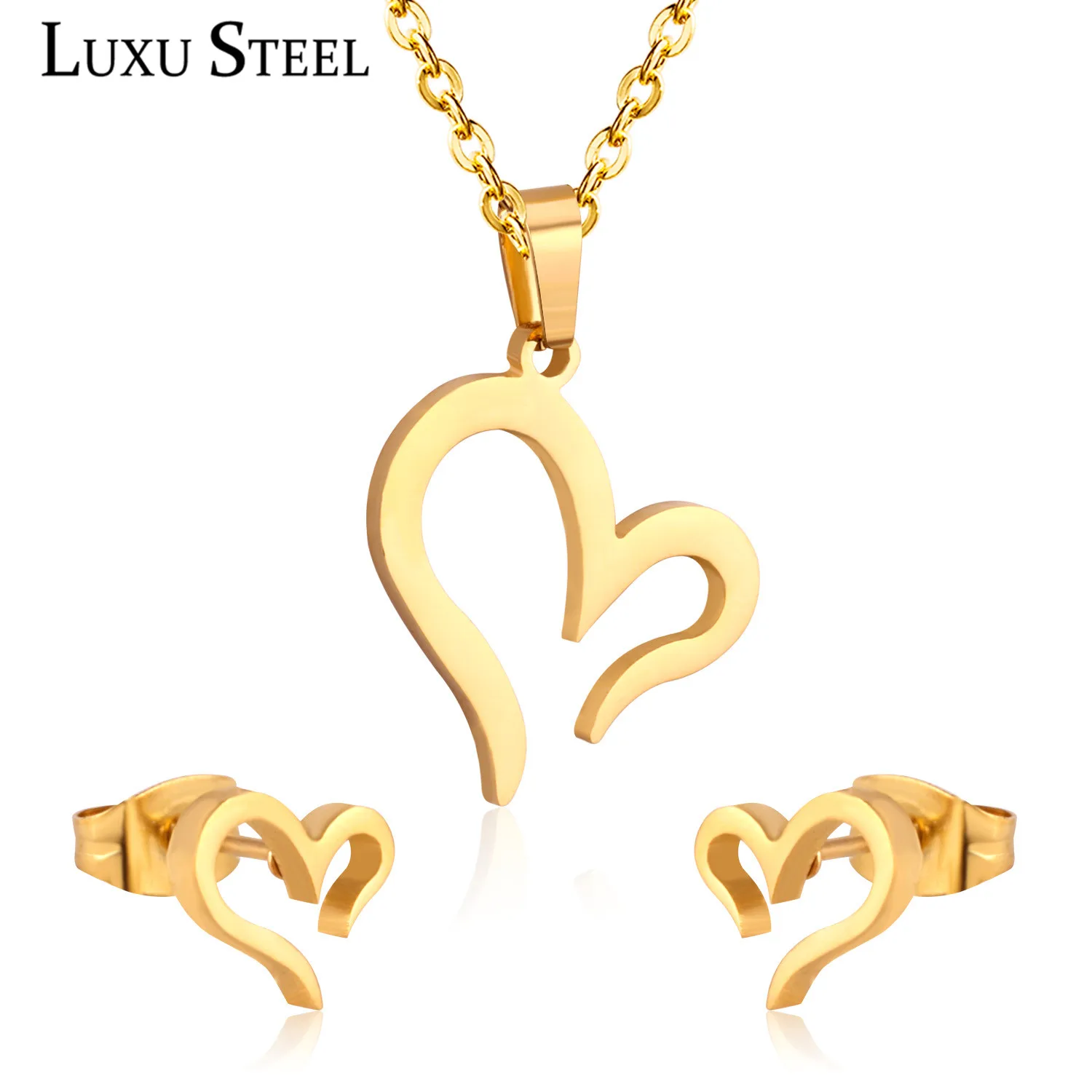 Комплект из колье и серёг нержавеющей стали|bridal jewelry sets|fashion bridal setsset heart |