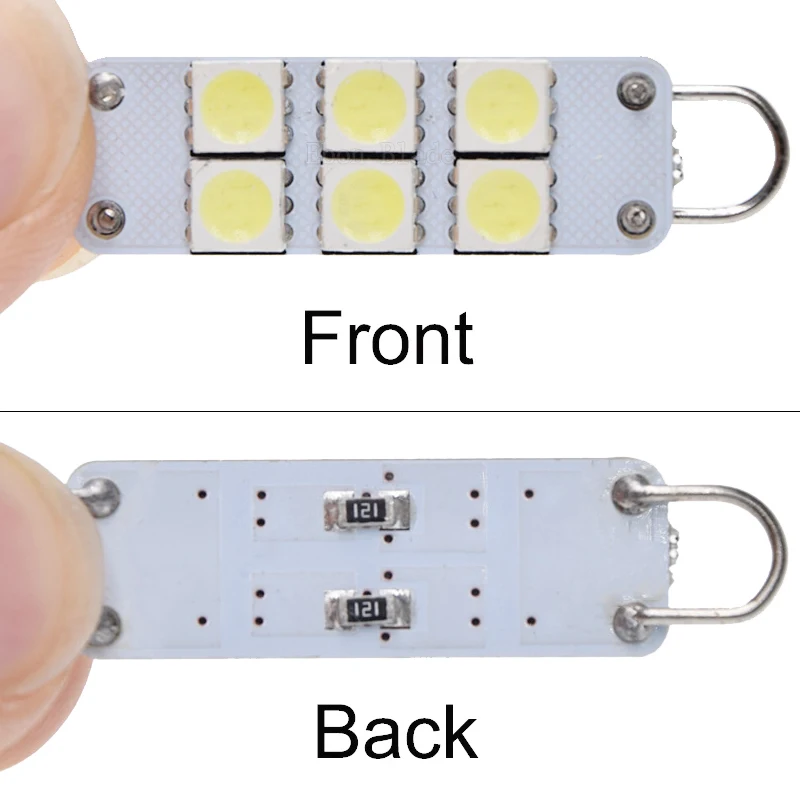 2/4 шт. x 211 2 212 561 562 гирлянда 44 мм 6 SMD 5050 LED Жесткая петля интерьер автомобиля Купол