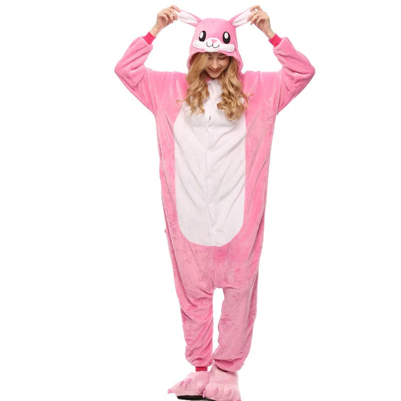 

Kigurumi Pink Love Rabbit Pajamas Animal Party Cosplay Costume Flannel Onesies Game Cartoon Animal Sleepwear