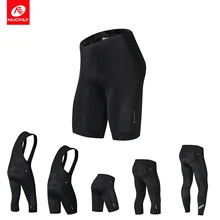 NUCKILY Men Cycling Tights Long Pants Gel Pad Road Bike Shorts BIB Shorts Summer Bicycle 3/4 Pants Bibs