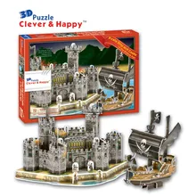 Игрушек! 3D головоломка clever& happy Бумажная модель для сборки Сделай Сам игрушечный пиратский корабль лодка и замок на день рождения Рождественский подарок 1 шт