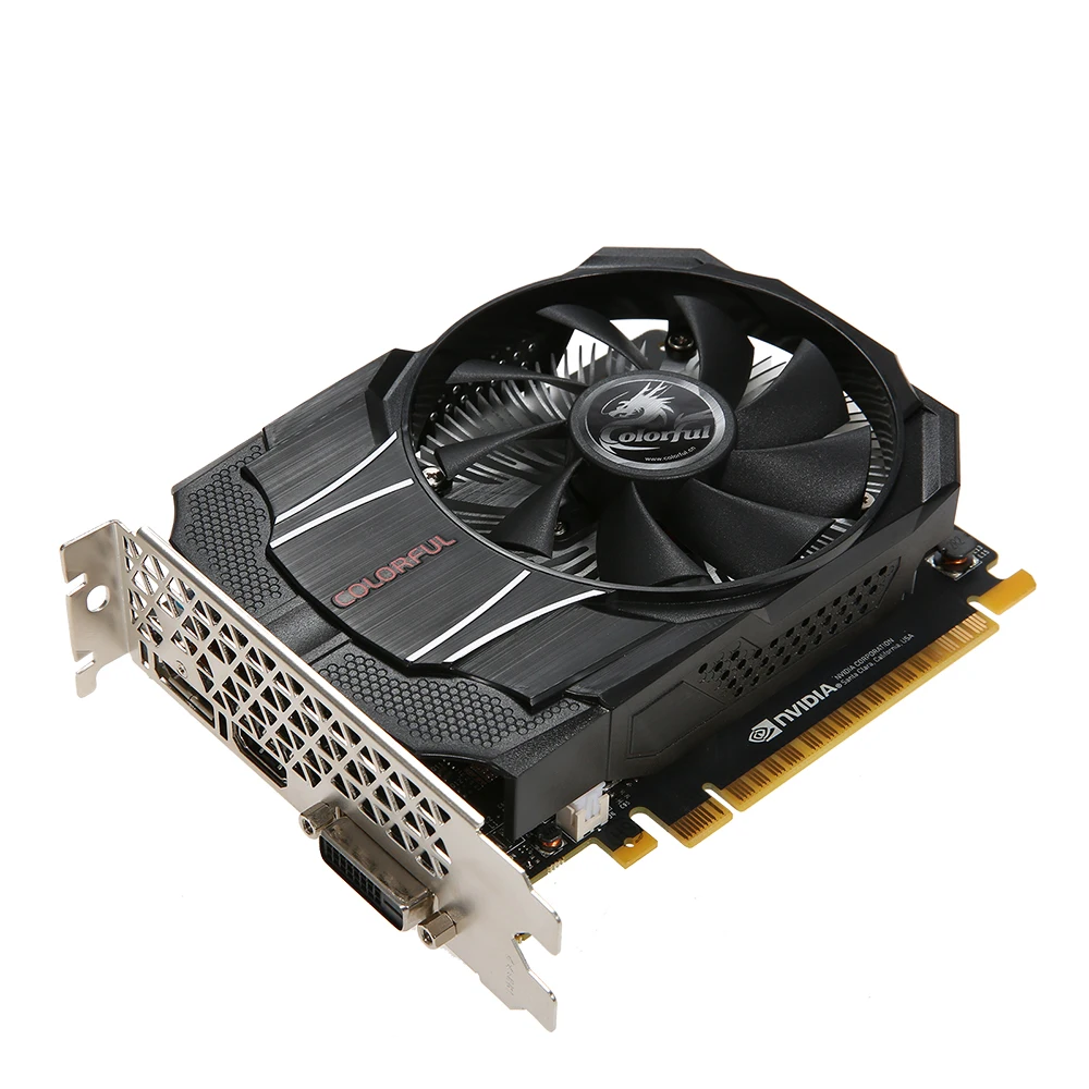 Красочная видеокарта NVIDIA GeForce GTX1050 Mini OC 2G 1354/1455 МГц 7 Гбит/с GDDR5 128 бит PCI-E 3,0 с портом HD DP DVI-D