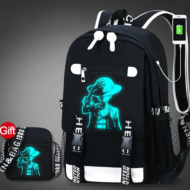 Школьный рюкзак для студентов, 3D светящаяся анимация, USB зарядка, школьная сумка для мальчика-подростка, Противоугонный Детский рюкзак, школьные сумки - Цвет: Pirate Chest bag