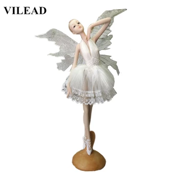 

Miniature Figurines Decor Home 11.2'' Resin Ballet Dancer Figurine Creative Angel Miniatures Angel Fairy Statuettes Model Modern