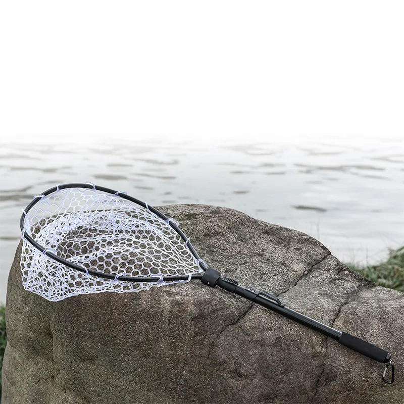Алюминиевый сплав складной нахлыстом Brail мягкая резиновая сачок Eva ручка рыболовные сети