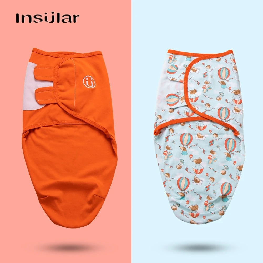 

INSULAR 2 PCS/SET 5-7 Month Baby Swadding Wrap Swaddle Blanket Newborn Adjustable Infant Baby Wrap Soft Cotton Sleepsack