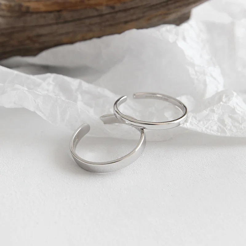 Настоящее чистое кольцо из стерлингового серебра 925 минималистичное простое гладкое глянцевое кольцо тонкое маленькое кольцо для женщин