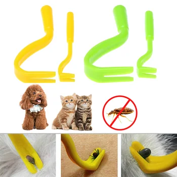 

2Pcs/set Plastic Tick Twist Hook Flea Remover Hook Human Cat Dog Pet Supplies Tick Remover Tool Pet Supplies