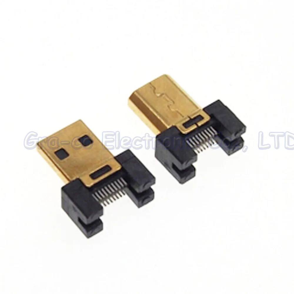 

5pcs/lot Micro HDMI D Type Male Plug Jack without PCB Board Gold Plated