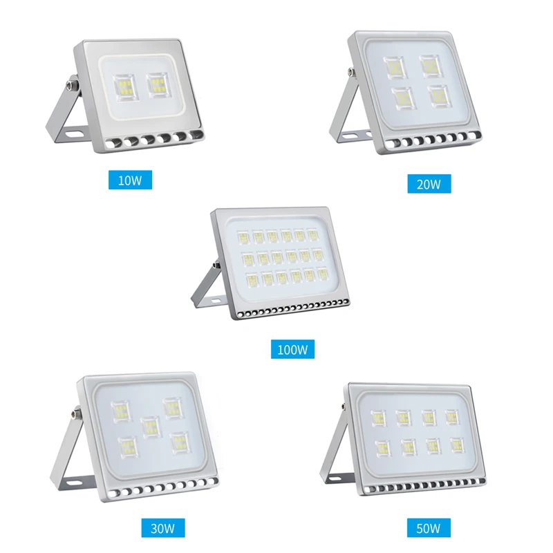 

1 pcs Ultrathin LED Flood Light 10W-150W 200W 300W 500W IP65 110V LED Spotlight Refletor Outdoor Lighting Wall Lamp Floodlight