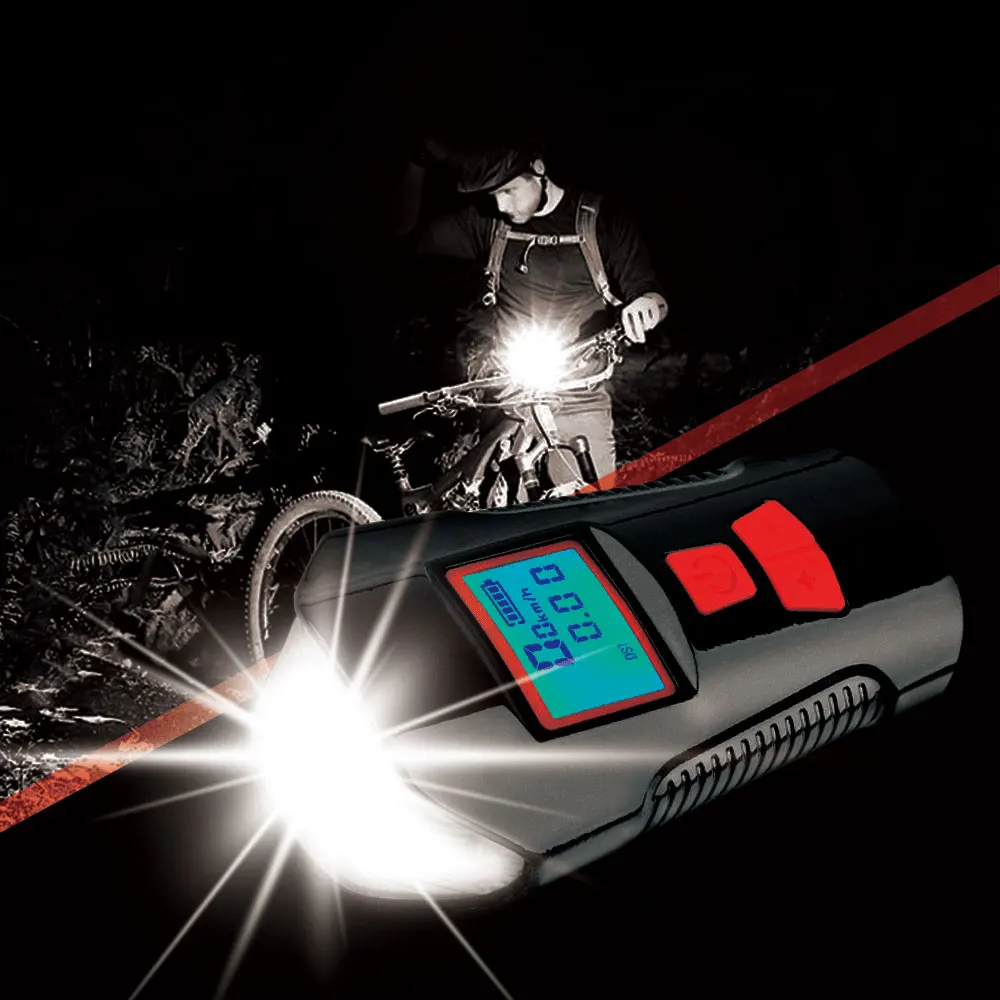 Perfect 3 in 1 Bike Light 4000mAh Bike Horn Bicycle Lamp Odometer Headlight MTB Bike Computer USB Rechargeable Waterproof Cycling Light 6