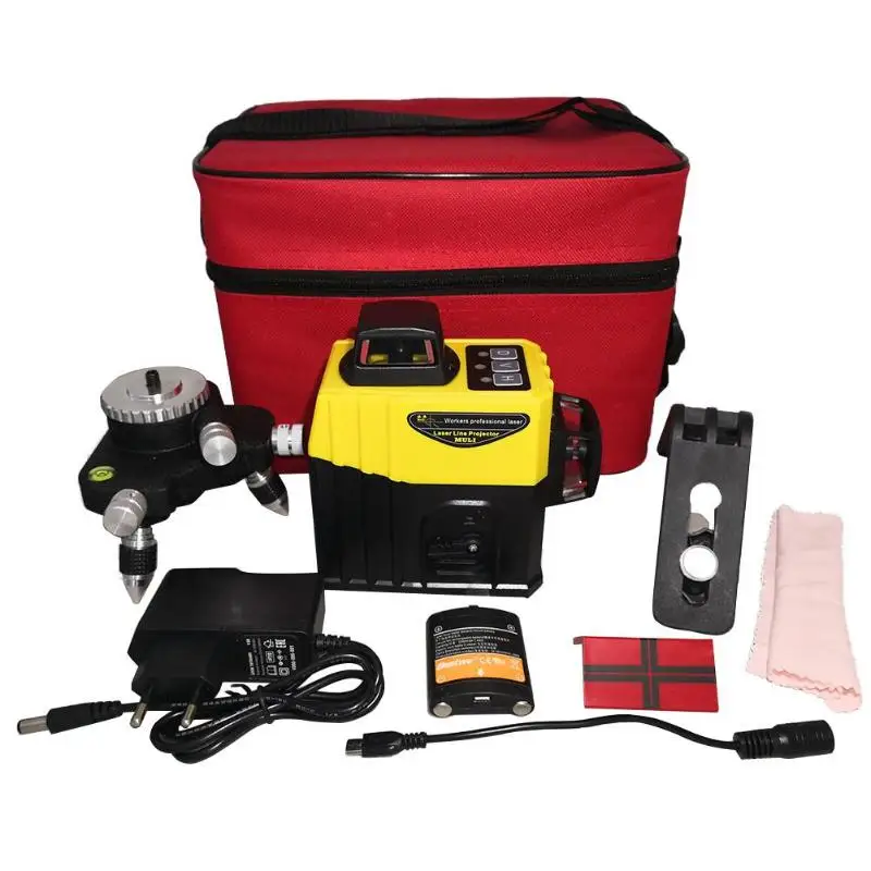 

3D 12 Lines Laser Level with Self-Leveling Super Powerful GREEN Laser Beam Lines and MSDS certificated battery