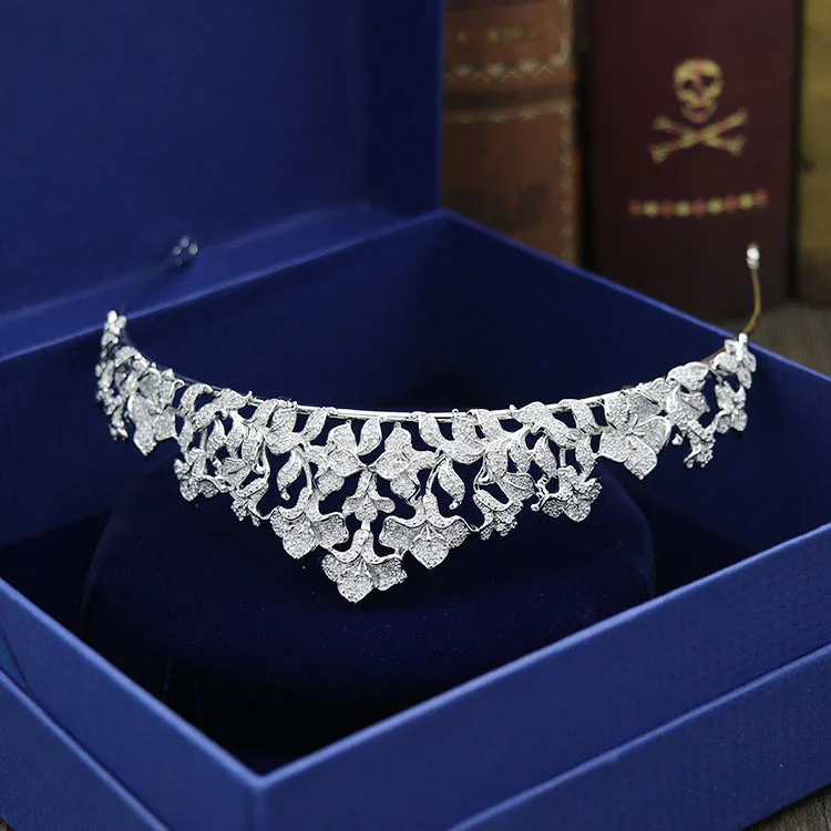 SLBRIDAL Винтаж зубец Установка прозрачный кубический циркон свадебная тиара CZ Свадебная королева принцесса Pageant королевсвечерние Кая