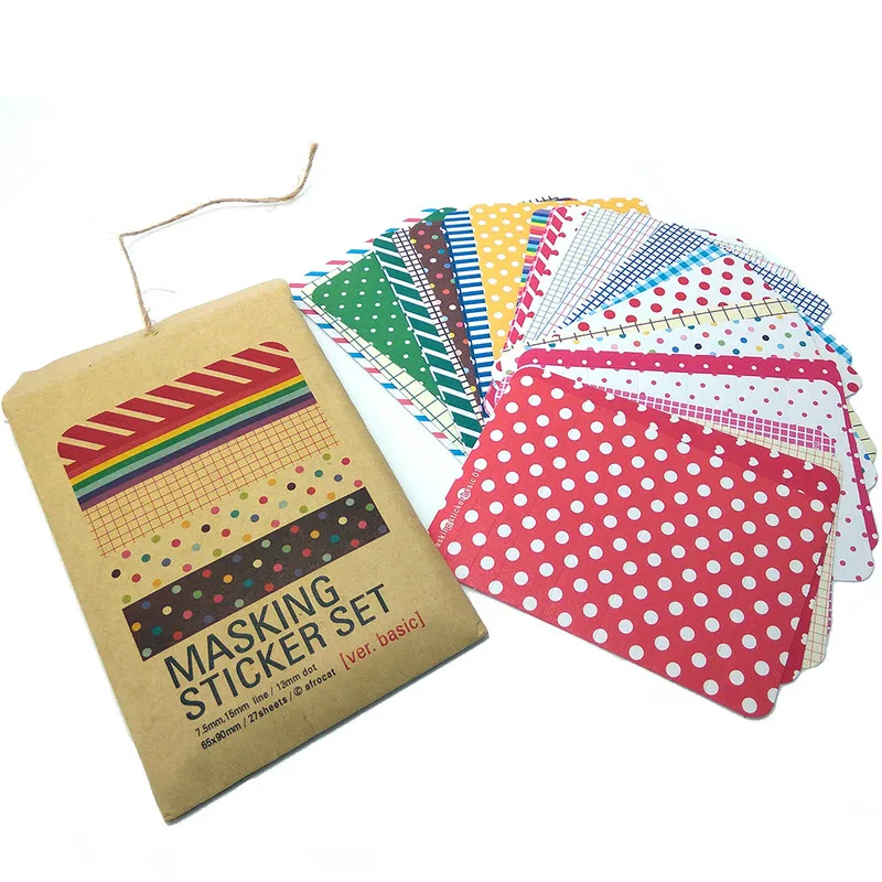 

NEW! Colorful Stickers Toy for DIY Exercise Book Diary 27 Sheets A Pack, 4 Available Styles