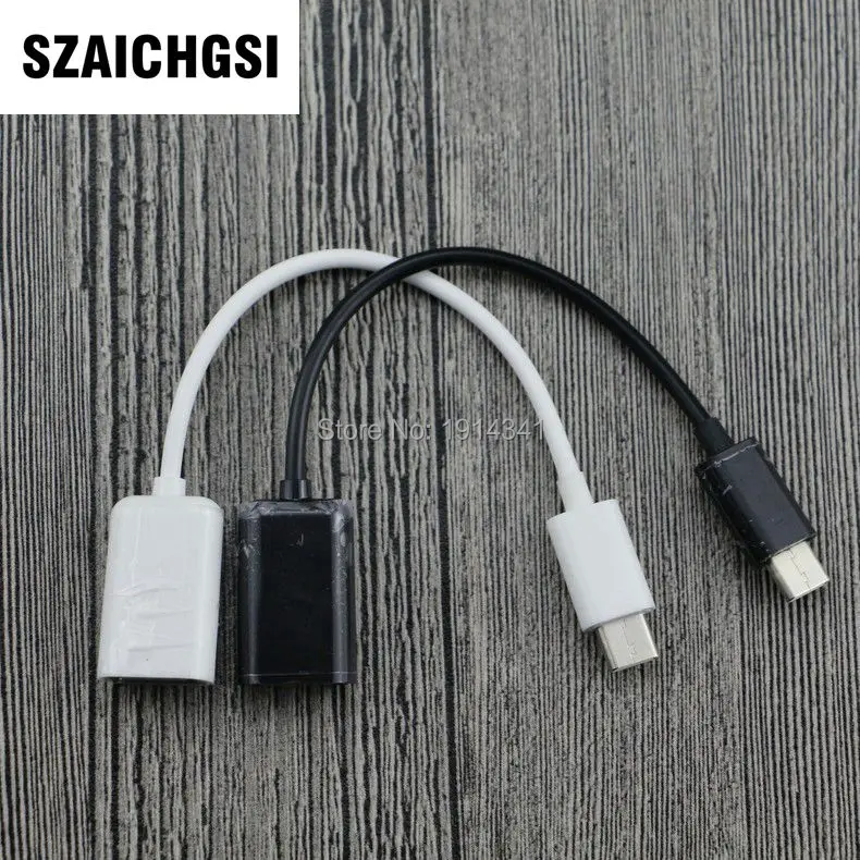 

SZAICHGSI Type C Otg Cable Type-C Usb C Cabel Adapter For Oneplus 3 Lg white black color wholesale 500pcs