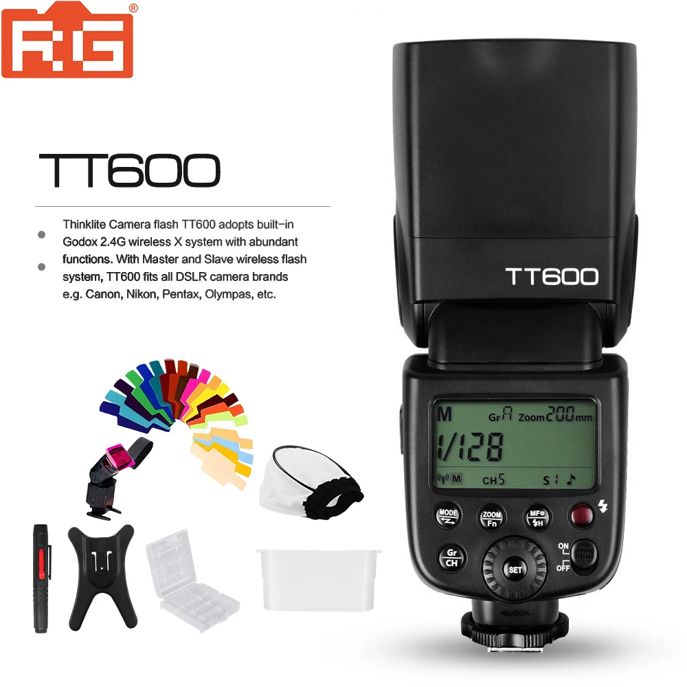 Беспроводная вспышка Godox TT600 TT600S 2 4G GN60 для камеры Canon Nikon Pentax Olympus Fujifilm SONY |