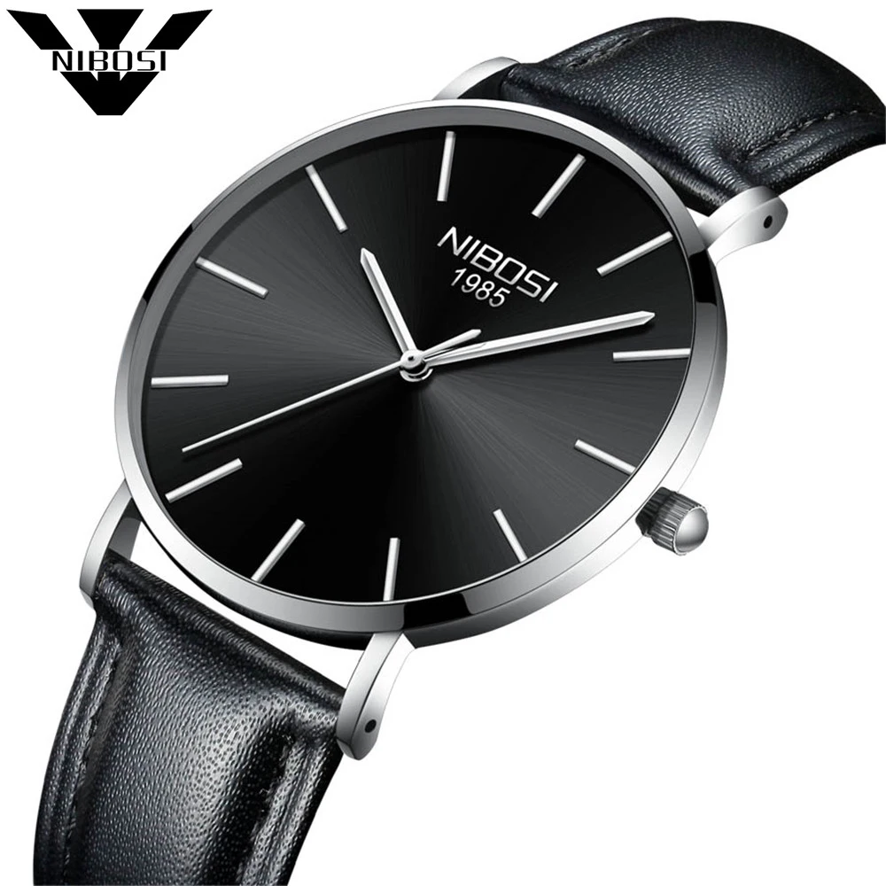 

NIBOSI Mens Watches Top Brand Luxury Man Sport Watch Male Fashion Business Clock Men Leather Quartz WristWatch Relojes Hombre