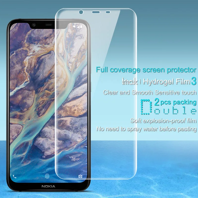 

for Nokia X7 Screen Protector IMAK Hydrogel III Front&Back 0.15MM Ultra Thin Soft TPU Film For Nokia 8.1 Not Glass
