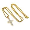 TOPGRILLZ Hip Hop Pico Harvey Cross Pendant Necklace Micro Pave AAAA+ Cubic Zirconia Egyptian Style Necklace 24