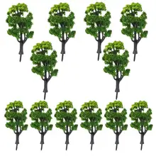 WINOMO 12pcs 1:50 Train Scenery Landscape Model Trees