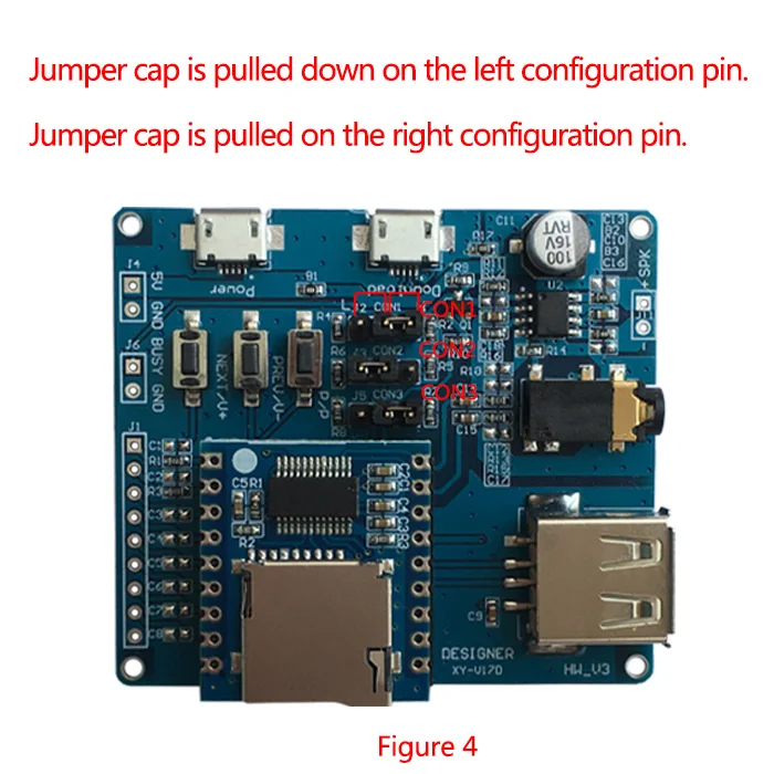 

Serial port control voice module MCU IO control SD/TF card MP3 module
