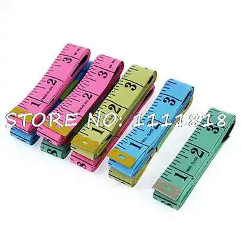 

Green Yellow Pink 60" 1.5M Metric Measure Tape Tailor Sewing Cloth Ruler 9 Pcs