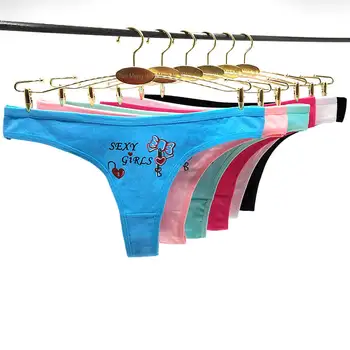 

Pack of 600 Low Rise Print Lady Thong Cute Cotton G-String Sexy Lady Panties Girl T-back Hot lingerie Wholesale Women Underwear