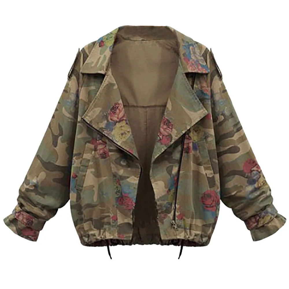 

NewHigh Recommend Women Plus Size Loose Batwing Sleeve Camouflage Coat Tops Jacket Coat Outwear jacket women chaqueta mujer