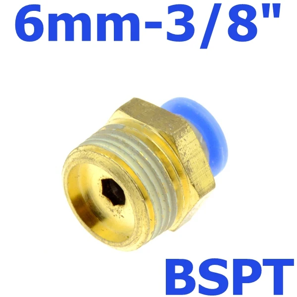 Пневматическая 6 мм OD шланговая трубка 1/" PT 1/8" 3/" 1/2" BSPT M5 наружная резьба нажимная в соединении воздушный газовый соединитель Быстрые фитинги - Цвет: 1 PC 6-03