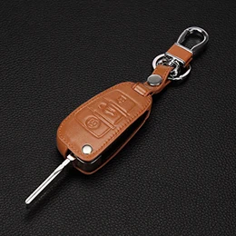 Кожаный чехол Key автомобилей для Audi Sline A3 A5 Q3 Q5 A6 C5 C6 A4 B6 B7 B8 TT 80 S6 авто Обложка Key Holder Ключи от машины аксессуары - Название цвета: A-Style brown