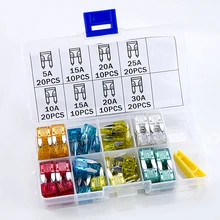 Viecar Автомобильный Мини Предохранитель 120 шт. 5A 10A 15A 20A 25A 30A Ампер цинк ассортимент Авто лопасти предохранители Лодка Грузовик внедорожник с зажимом коробки