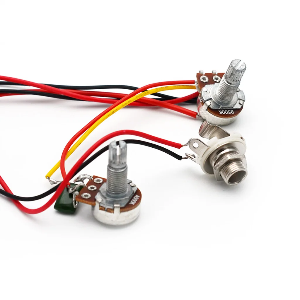Electric Guitar Prewired Double Coil Humbucker Guitar Pickup Harness Kit with 500K Potentiometer Volume Tone Pots