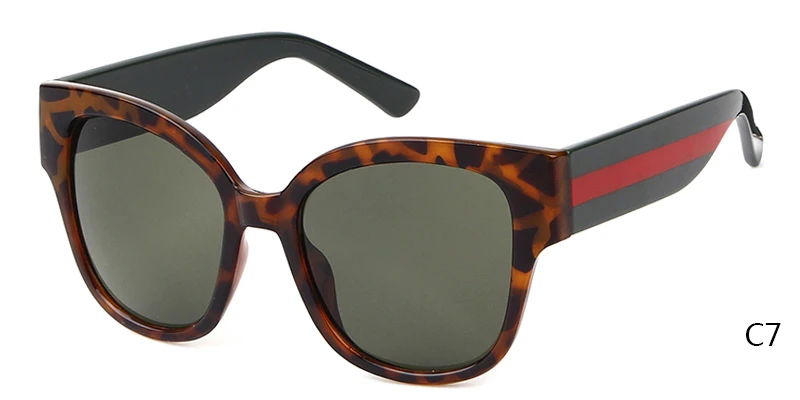 WHO CUTIE, женские солнцезащитные очки большого размера, квадратные, Роскошные, брендовые, дизайнерские, большая черепаховая оправа, женские солнцезащитные очки, оттенки OM495 - Цвет линз: C7