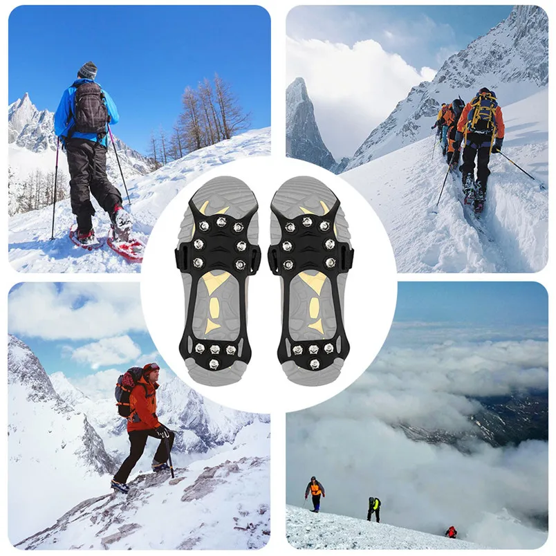 1 pair Crampons Non-slip Snow Cleats Shoes Boots Cover Step Ice Spikes Grips Crampons For Hiking Climbing Accessories  #4n27 (9)