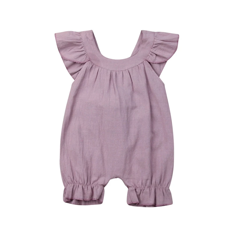 

Summer Newborn Infant Baby Girl Romper Fashion Baby Clothes Sleeveless Cotton Linen Outfit Toddler Romper Girls Backless Clothes