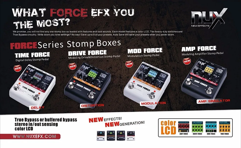 NUX MOD Force мультимодуляционные эффекты двойной двигатель с серией/параллельный