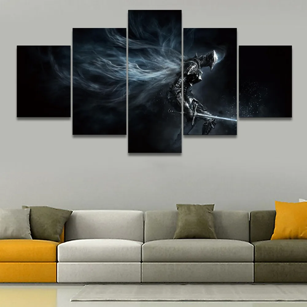 

Canvas Pictures Home Decor Wall Art Modular Poster 5 Pieces Game Dark Souls III Boreal Outrider Knight Paintings For Living Room