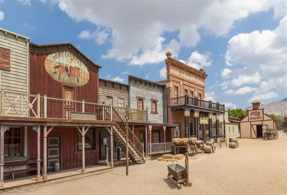 

Laeacco American West Tavern Wooden House Exterior Photography Backgrounds Customized Photographic Backdrops For Photo Studio