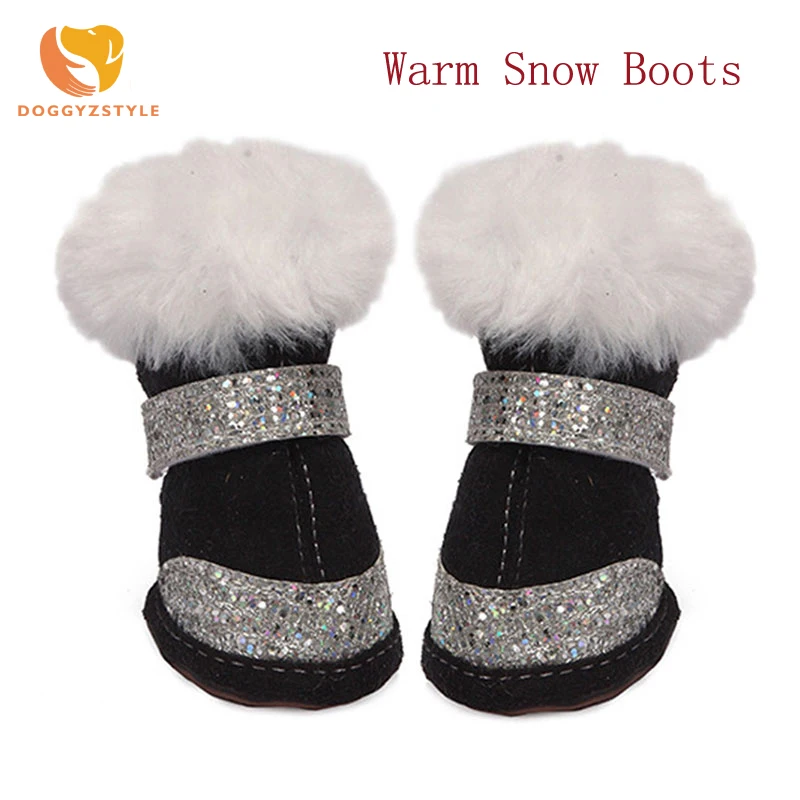 

4 Pcs/Set Warm Dog Shoes For Dogs Winter Pet Shoes Anti Slip Snow Dog Boots Footwear Socks Chihuahua Yorkies Pet Products