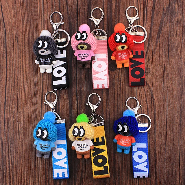 Vicney New Arrival Cute Teddy Bear Key Chain'THIS IS NOT A KOSCHINO TOY'Bear KeyChain Animal Pattern Key Holder For Girl Friend 1