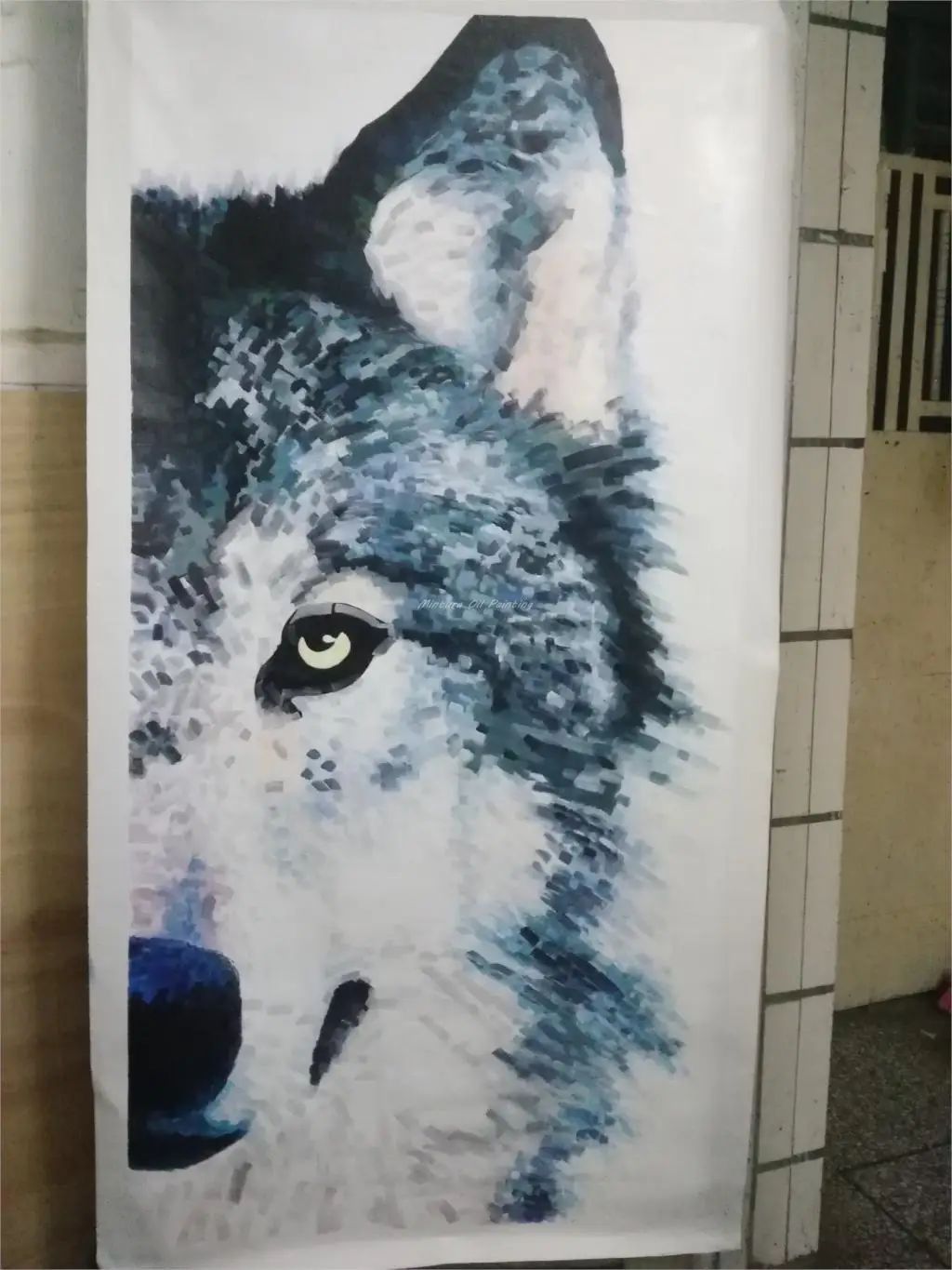 Mintura ручная роспись волк животное картина маслом на холсте абстрактная стена искусство картины для гостиной детский домашний декор