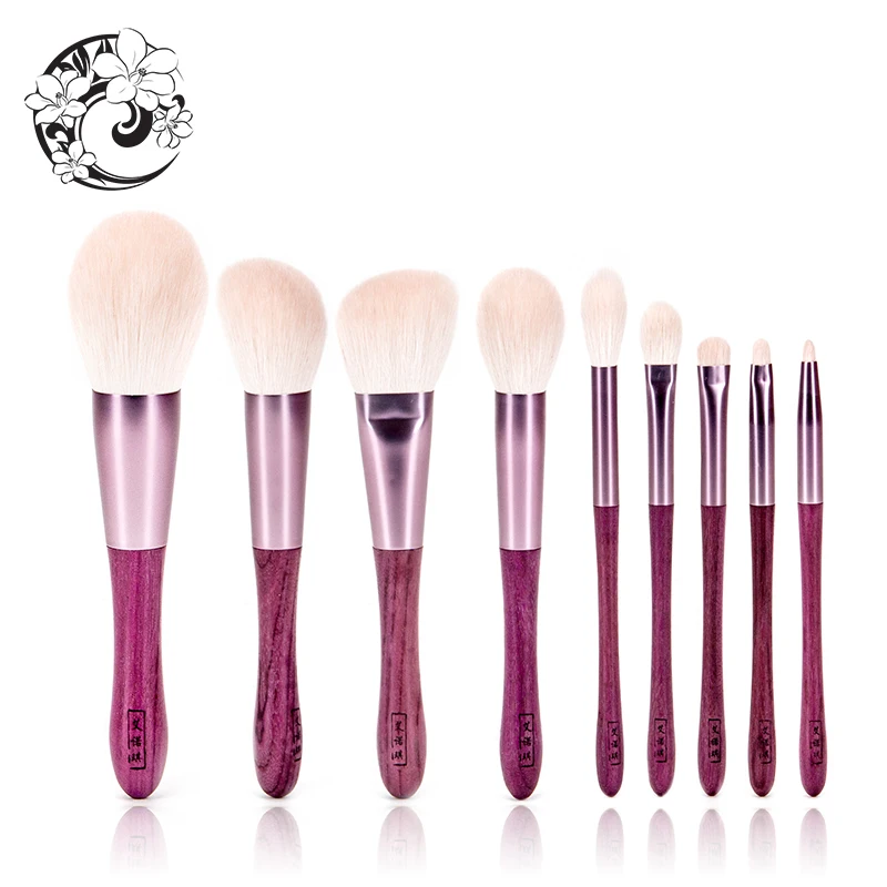 

ENERGY 9pcs Professional Perilla wood handle Squirrel+Rabbit Hair Makeup Brush Sets Pincel Maquiagem Brochas Pinceaux zqdl