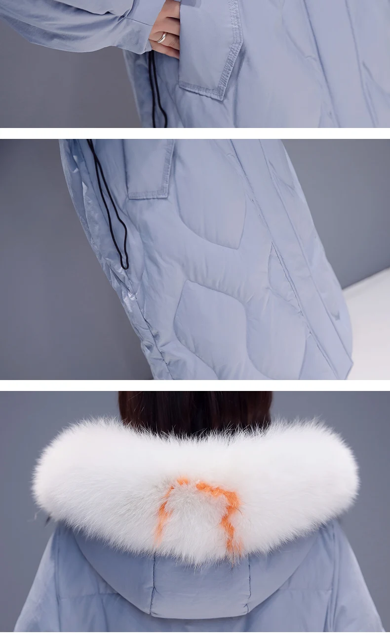 Меховой воротник хлопок для женщин длинные Новинка 2019 года толстые зимние тонкий куртки дамы с капюшоном Паркер подпушка хлопковая куртка