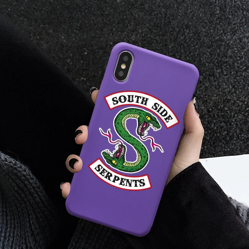GYKZ American TV Riverdale Southside Serpents Phone Case For iPhone X XS MAX XR X 7 8 6 6s Plus Soft Silicone Back Cover Coque