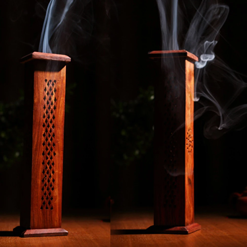 Подставка для ароматических палочек полый сандаловое дерево ладан горелка стенд стиль Joss-Stick башня коробка благовония тарелка