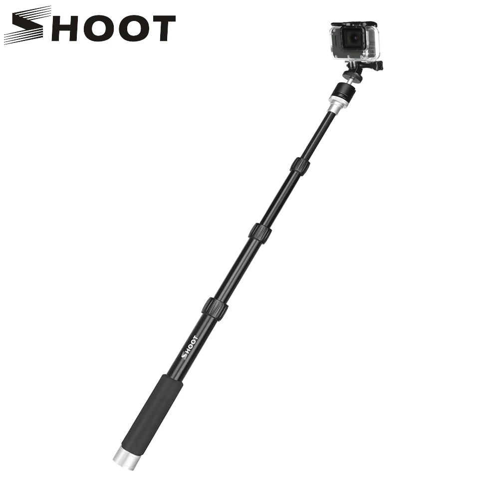SHOOT Aluminum Alloy Monopod Selfie Stick for GoPro Hero 7 6 5 Black 4 Xiaomi Yi 4K Sjcam Eken iPhone 8 X 7 Samsung Accessories цена SHOOT Aluminum Alloy Monopod Selfie Stick for GoPro Hero 7 6 5 Black 4 Xiaomi Yi 4K Sjcam Eken iPhone 8 X 7 Samsung Accessories цены онлайн