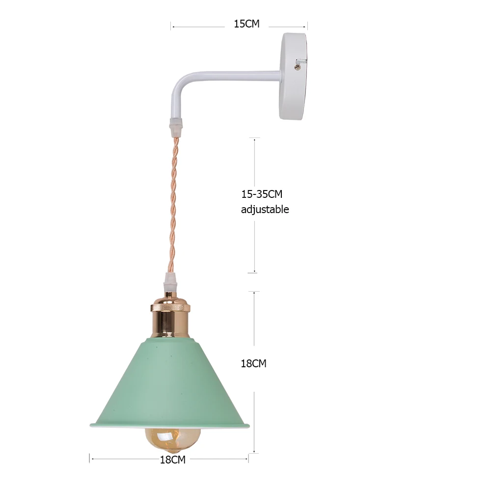 Современная Северная Европа, винтажный металлический настенный светильник, промышленный светильник ing, прикроватные лампы, внутренний светильник, бра, настенный светильник s - Цвет абажура: 1